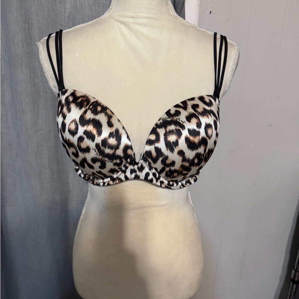 Victoria's Secret Brown and Black Leopard Print Bra, 36DD